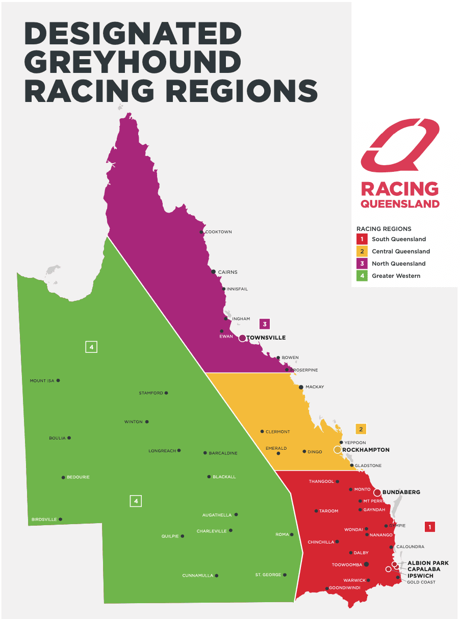 QLD greyhound regions