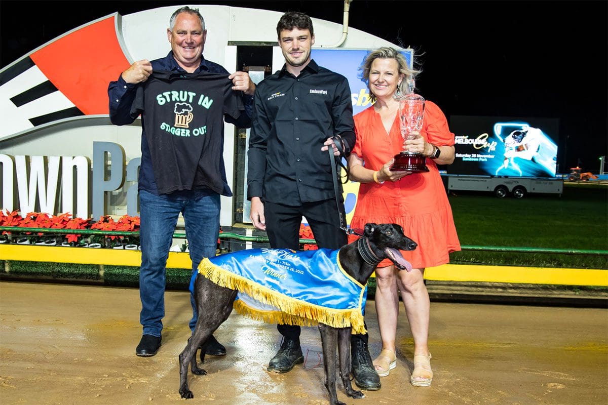 Jack Strutt with Stagger Out Lee after Bold Trease win